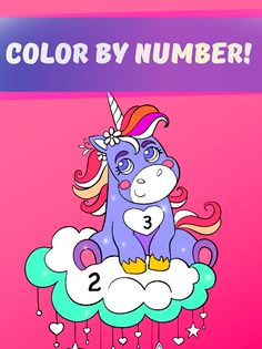 Rainbow Unicorn Color Numbers - Screenshot 3