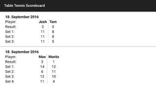 Tabletennis Scoreboard - Screenshot 2