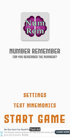 Number Remember - Screenshot 1