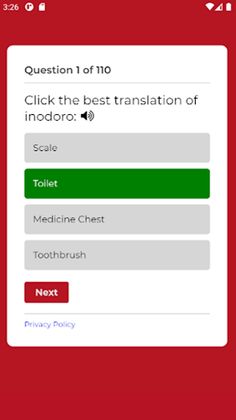 Spanish Vocabulary Quiz - Screenshot 4