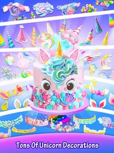 Unicorn Cotton Candy Cake - Screenshot 4