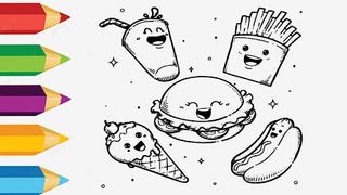 Kawaii Food Coloring Book - Screenshot 1