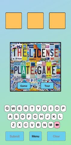 The License Plate Word Game - Screenshot 1