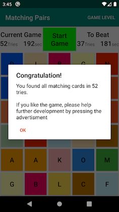 Matching Pairs of Cards - Trai - Screenshot 3