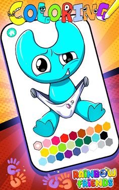 Rainbow Friends Green Coloring - Screenshot 2