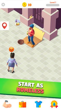 Idle Nomad - Bum Clicker - Screenshot 1