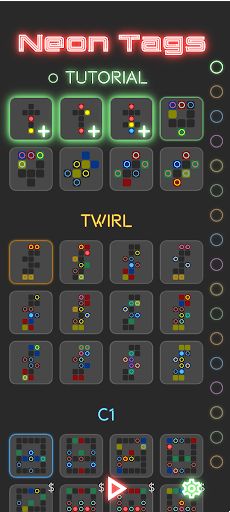 Neon Tags - math puzzle game - Screenshot 1