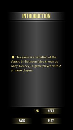 In Between Card Game - Screenshot 3