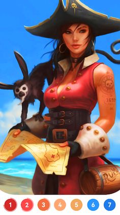 Pirates Adult Coloring Book - Screenshot 1