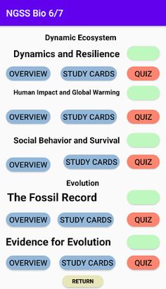 NGSS Biology - Study Cards, 6  - Screenshot 1