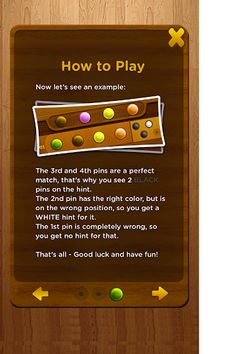 Master Mind game - Screenshot 2
