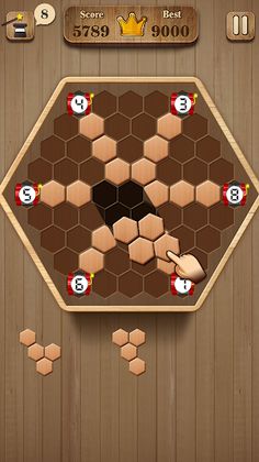Wooden Hexagon Fit: Hexa Block - Screenshot 2