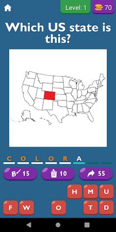 Guess The US States On A Map - Screenshot 1