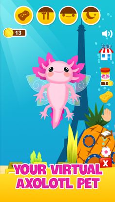 Axolotl Virtual Pet cute game - Screenshot 1