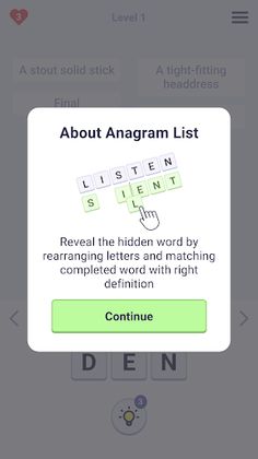 Anagram List: Word Puzzle Game - Screenshot 1