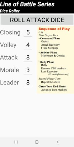 Line of Battle Dice Roller - Screenshot 1