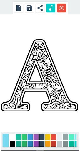 Coloring Alfabet Mandala - Screenshot 2