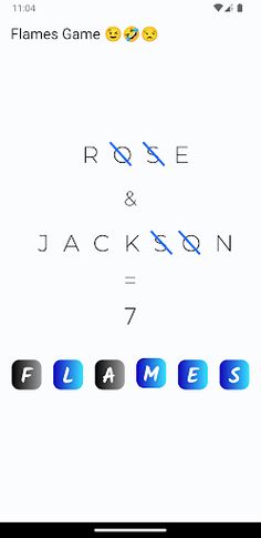 FLAMES Game - Screenshot 4