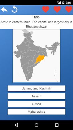 States of India - maps, capita - Screenshot 2