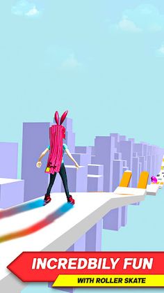 Sky Skate Long Hair Race 3D - Screenshot 4