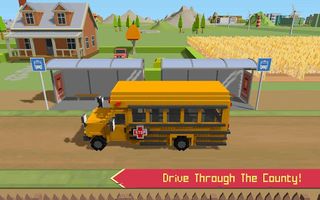 School Bus Game Blocky World - Screenshot 2