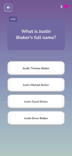 Justin Bieber Trivia Quiz - Screenshot 2