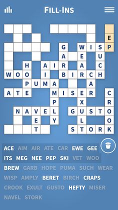 Fill-Ins · Word Fit Puzzles - Screenshot 1