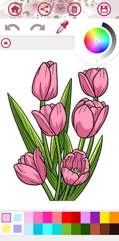 Flowers Adult Coloring Book - Screenshot 1