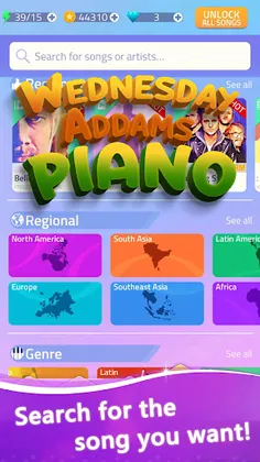 Wednesday Addams Piano Tiles - Screenshot 1