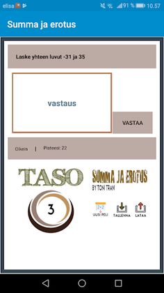 Matematiikka: Summa ja erotus - Screenshot 2