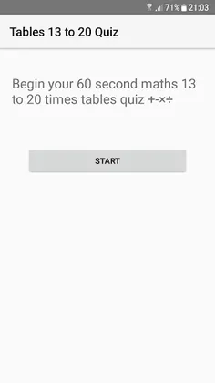 Maths Tables quiz 13 to 20 - Screenshot 1