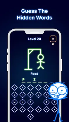 Hangman Glow Word Puzzle Games - Screenshot 2
