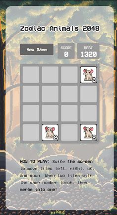 Cute Animals 2048 - Free Anima - Screenshot 1