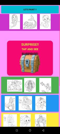 Mermaids Paint Cards Coloring - Screenshot 1