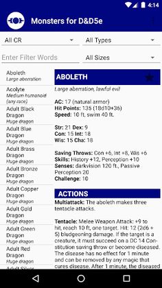Monsters for D&D5e - Screenshot 1