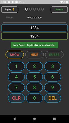 Number Blink 4 - Memory Game i - Screenshot 1