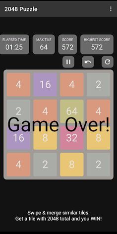 2048 Puzzle Game, Simple 4x4 2 - Screenshot 3
