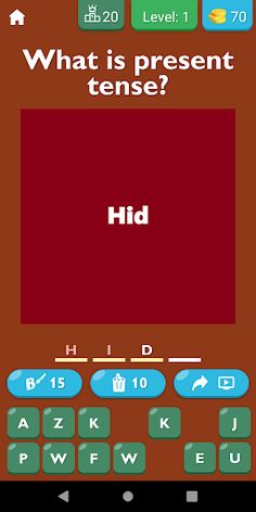 Guess The Present Tense Game - Screenshot 1