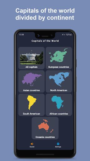 Capitals of the world - quiz - Screenshot 2