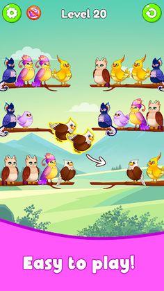 Bird Sort - Cute Color Puzzle - Screenshot 4