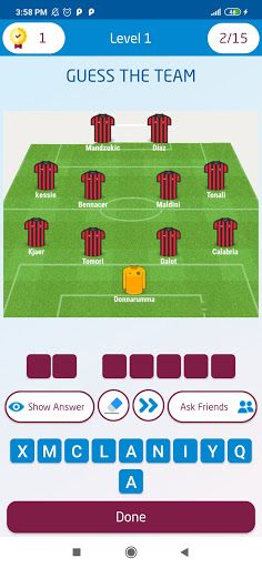 Football Lineup Quiz - Guess T - Screenshot 2