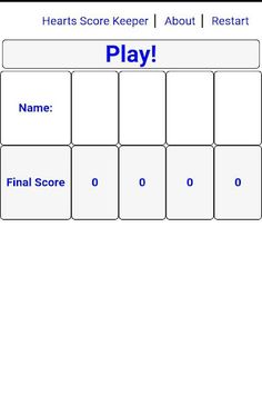 Hearts Score Keeper - Screenshot 1