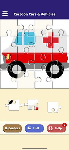 Cartoon Cars & Vehicles Puzzle - Screenshot 2