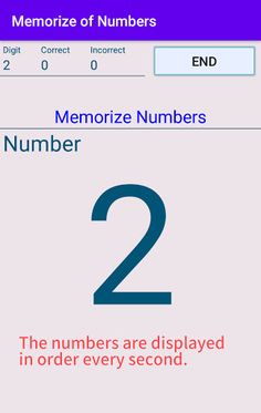 Memorize of numbers - Screenshot 3