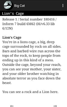 Big Cat - A Text Adventure Gam - Screenshot 1