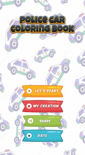 police car - coloring book - Screenshot 2