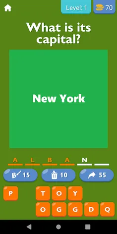 Guess US State Capitals Game - Screenshot 1