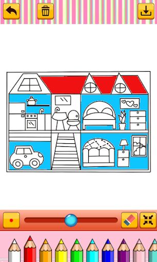 Coloring Beautiful Doll House - Screenshot 2