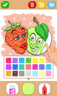 Fruit Glitter Coloring & Learn - Screenshot 3
