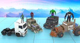 Super Heroes Truck Stunts Game - Screenshot 1